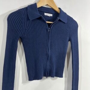 Aeropostale Preppy‎ Y2K Old Money Ribbed 90s Cropped Sweater Womens XS Collared
